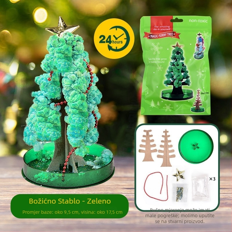 Prekogranični izvor papirnatog drvca za djecu, cvjetanje, DIY čarobni rast, kristalne igračke za drvce u boji, proizvođači božićnih drvaca na veliko