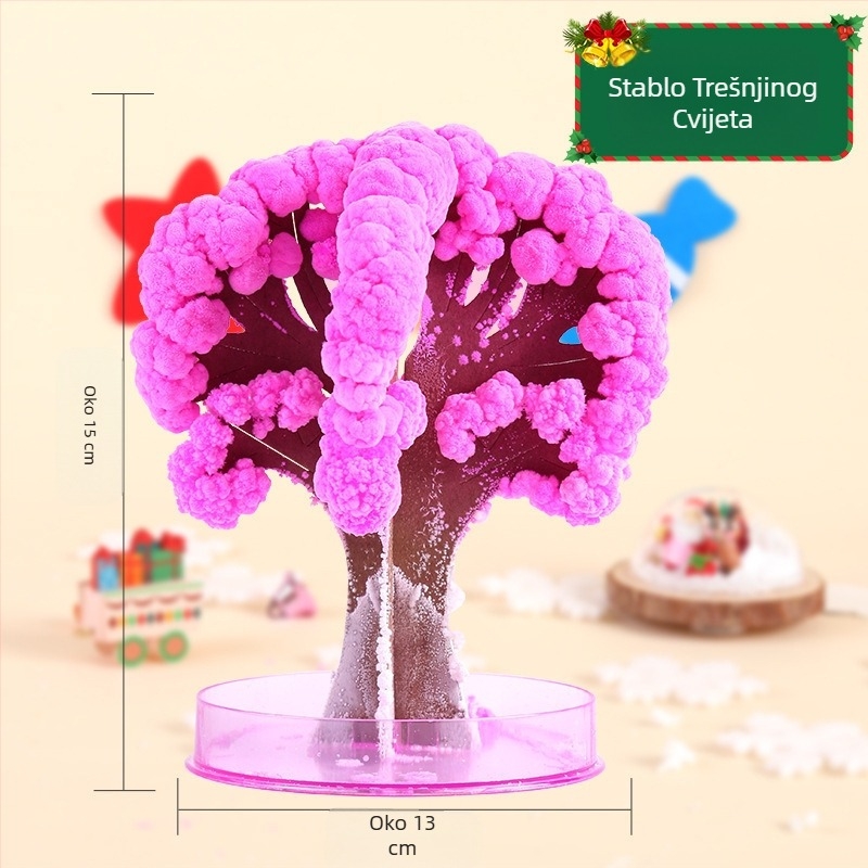 Prekogranični izvor papirnatog drvca za djecu, cvjetanje, DIY čarobni rast, kristalne igračke za drvce u boji, proizvođači božićnih drvaca na veliko