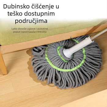 Bicaso rotirajući mop za kućanstvo, izdržljiva zamjenska glava za mop, za mokro i suho čišćenje, dvostruka upotreba
