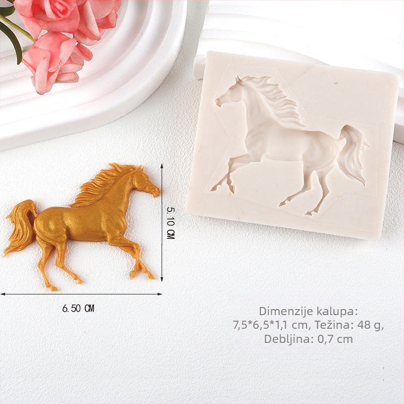 Silikonski kalup za ratnog konja od folije, kalup za čokoladnu tortu u obliku sedla konja, ultra lagani glineni pribor za pečenje