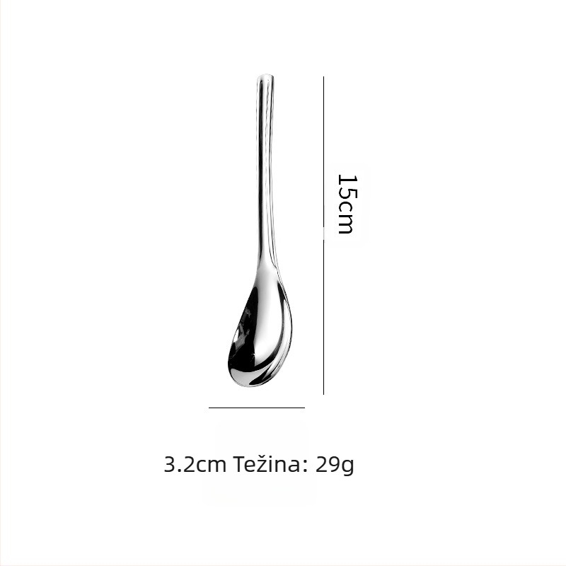 Žlica od nehrđajućeg čelika 304, japanski stil, zlatna žlica, dječja žlica za bebe, kućna žlica za jelo i piće, okruglo dno, mala žlica