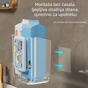 Kutija za maramice s vakuumskom čašicom, kutija za maramice, zidna kutija za pranje lica, kuhinjski WC, viseća kutija za toaletni papir