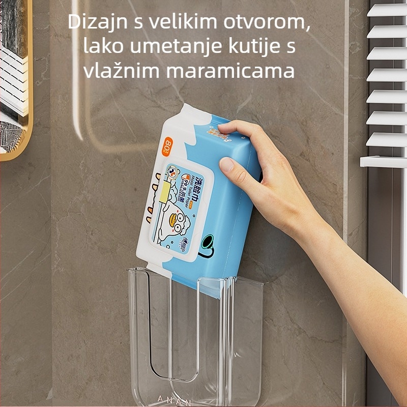 Kutija za maramice s vakuumskom čašicom, kutija za maramice, zidna kutija za pranje lica, kuhinjski WC, viseća kutija za toaletni papir