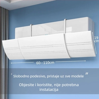 Tip B Povećani vjetrobranski otvor klima uređaja protiv izravnog puhanja, vjetrobransko staklo, zidni deflektor vjetra za klima uređaj, rastezljiv tip