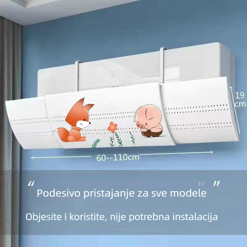 Tip B Povećani vjetrobranski otvor klima uređaja protiv izravnog puhanja, vjetrobransko staklo, zidni deflektor vjetra za klima uređaj, rastezljiv tip