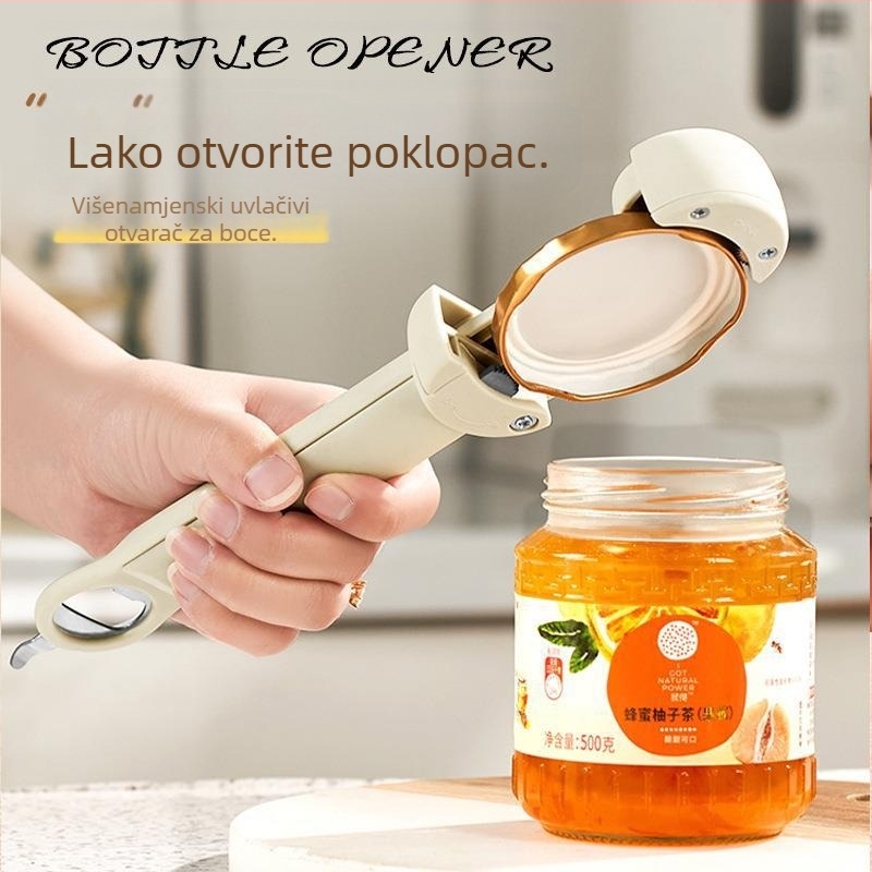 Otvarač za čepove od nehrđajućeg čelika koji štedi rad, otvarač za čepove za boce, otvarač za konzerve, otvarač za staklene čepove za konzerve, otvarač za čepove za boce