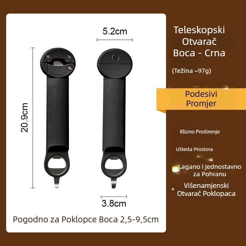 Otvarač za čepove od nehrđajućeg čelika koji štedi rad, otvarač za čepove za boce, otvarač za konzerve, otvarač za staklene čepove za konzerve, otvarač za čepove za boce