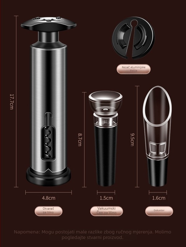 Otvarač za boce od nehrđajućeg čelika, hotelski odvijač, set za vino, otvarač za boce, otvarač za boce vina, kuhinjski gadget