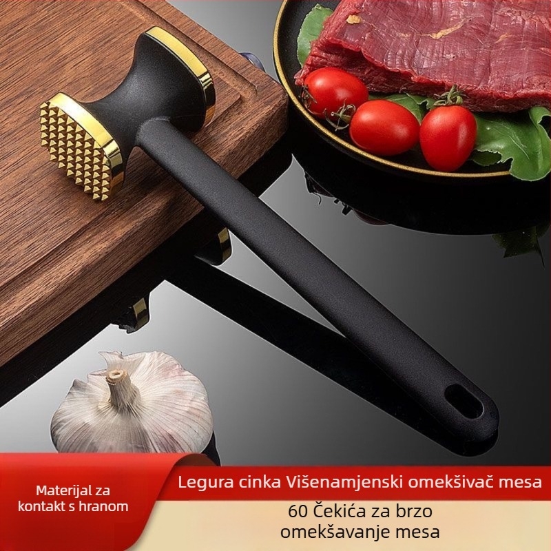 na zalihi nova legura cinka, ručka od najlonskih vlakana, dvostrani čekić za meso, čekić za češnjak, kvadratni čekić za meso