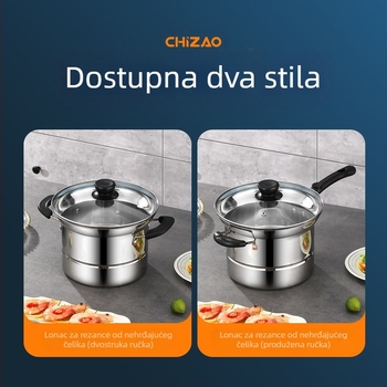 Amazon prekogranična friteza od nehrđajućeg čelika kućanska višenamjenska juha lonac za kuhanje na pari i kuhanje rezanaca lonac poklon veleprodaja