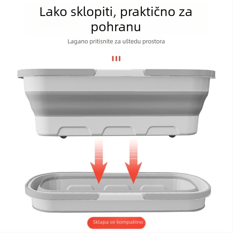 Vanjska prijenosna kompresijska ribolovna prijenosna silikonska sklopiva kanta višenamjenska kućanska ručna krpa za pranje s kantom