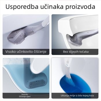 Kućna WC školjka bez mrtvog kuta, samočisteća silikonska četka s dugom ručkom, zidna četka za golf WC četka