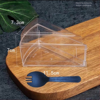 Jednokratna trokutasta zadebljana mousse čaša od PS tvrde plastike za puding, žele, sladoled, desert, kutija za tortu