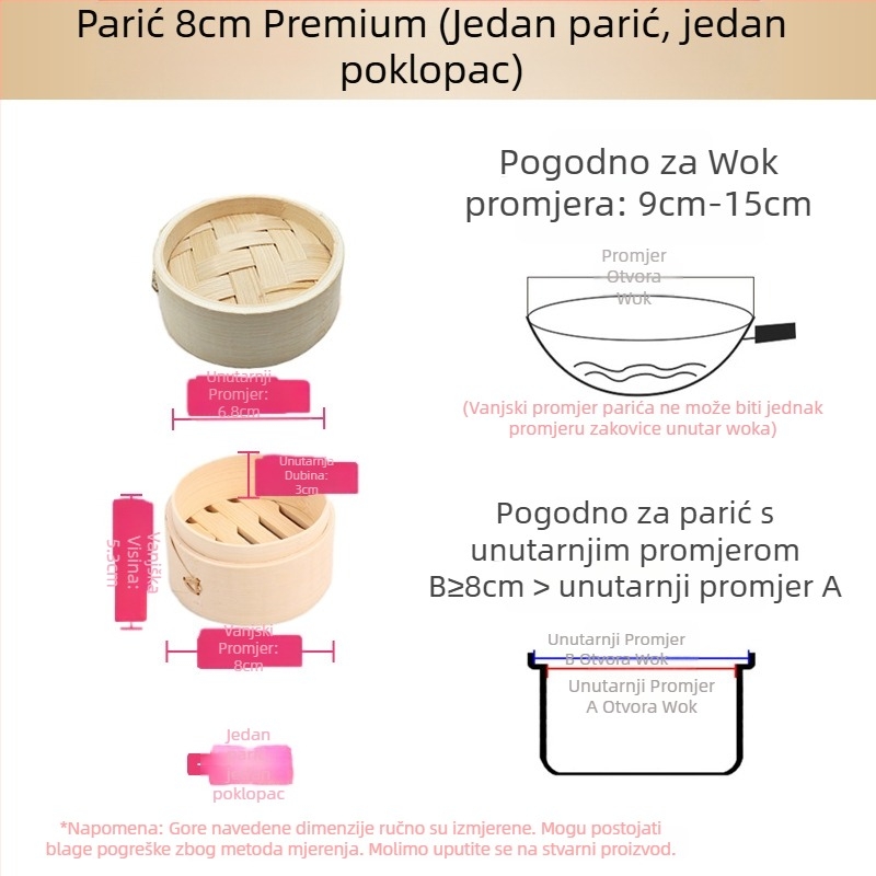 Mali parni lonac od bambusa, mali parni lonac za kuhanje na pari, parni lonac za knedle od bambusa, mini parni lonac za kuhanje na pari od bambusa, komercijalni parni lonac od bambusa