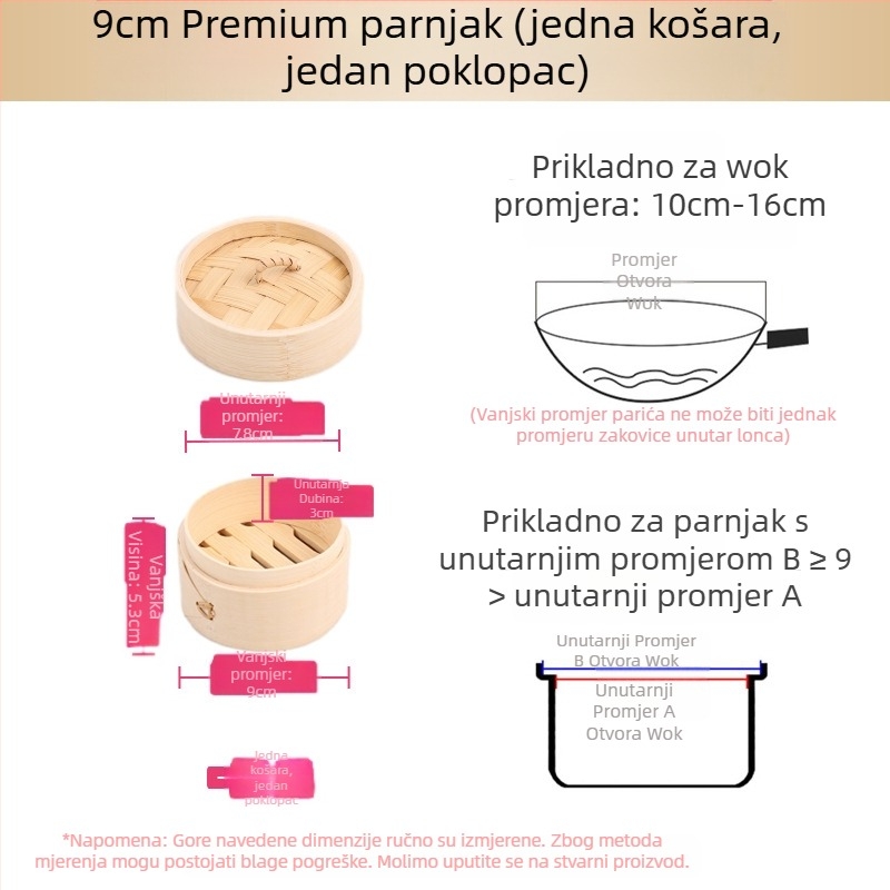 Mali parni lonac od bambusa, mali parni lonac za kuhanje na pari, parni lonac za knedle od bambusa, mini parni lonac za kuhanje na pari od bambusa, komercijalni parni lonac od bambusa