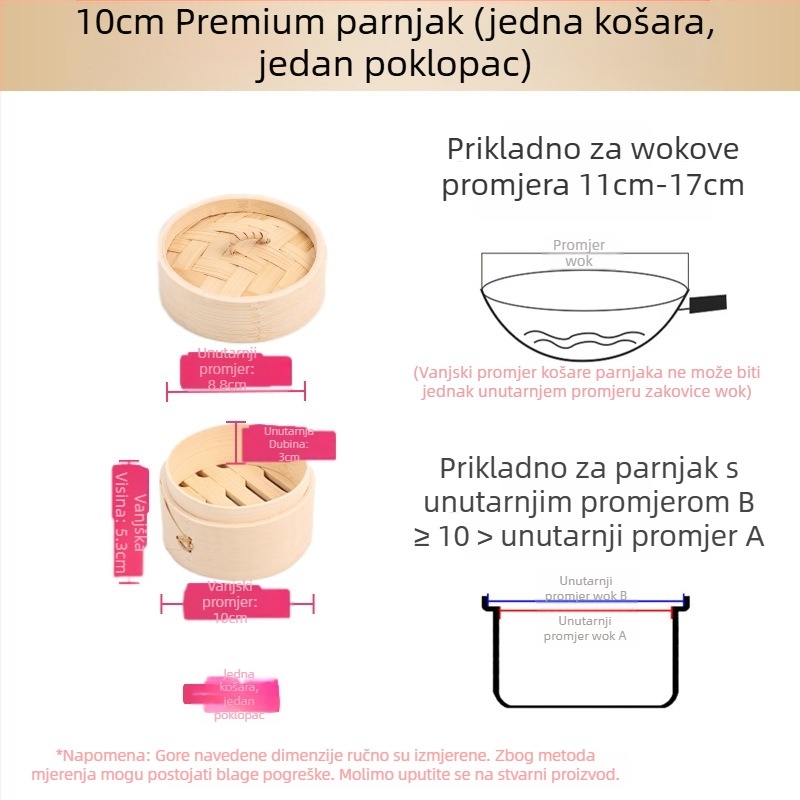 Mali parni lonac od bambusa, mali parni lonac za kuhanje na pari, parni lonac za knedle od bambusa, mini parni lonac za kuhanje na pari od bambusa, komercijalni parni lonac od bambusa