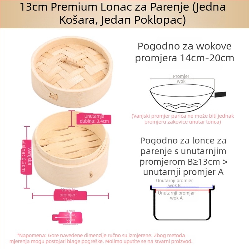 Mali parni lonac od bambusa, mali parni lonac za kuhanje na pari, parni lonac za knedle od bambusa, mini parni lonac za kuhanje na pari od bambusa, komercijalni parni lonac od bambusa