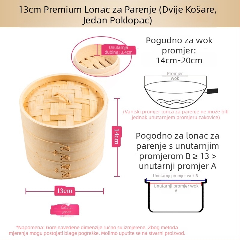 Mali parni lonac od bambusa, mali parni lonac za kuhanje na pari, parni lonac za knedle od bambusa, mini parni lonac za kuhanje na pari od bambusa, komercijalni parni lonac od bambusa