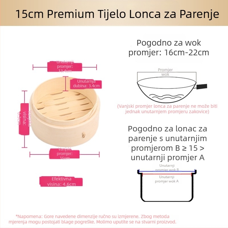 Mali parni lonac od bambusa, mali parni lonac za kuhanje na pari, parni lonac za knedle od bambusa, mini parni lonac za kuhanje na pari od bambusa, komercijalni parni lonac od bambusa