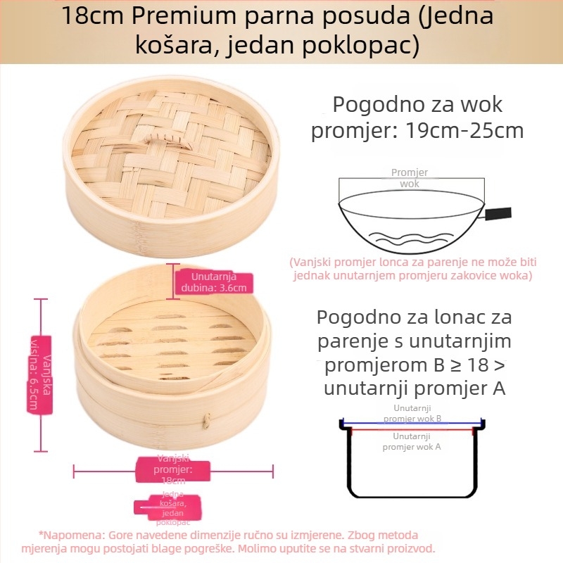 Mali parni lonac od bambusa, mali parni lonac za kuhanje na pari, parni lonac za knedle od bambusa, mini parni lonac za kuhanje na pari od bambusa, komercijalni parni lonac od bambusa