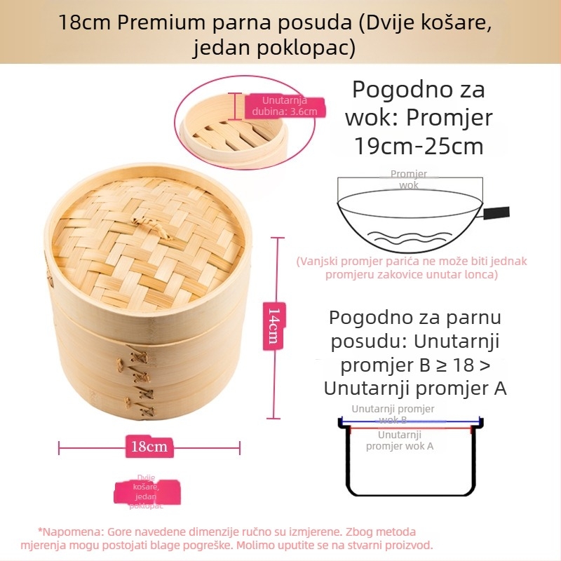 Mali parni lonac od bambusa, mali parni lonac za kuhanje na pari, parni lonac za knedle od bambusa, mini parni lonac za kuhanje na pari od bambusa, komercijalni parni lonac od bambusa