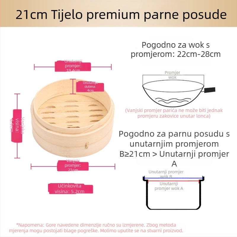 Mali parni lonac od bambusa, mali parni lonac za kuhanje na pari, parni lonac za knedle od bambusa, mini parni lonac za kuhanje na pari od bambusa, komercijalni parni lonac od bambusa