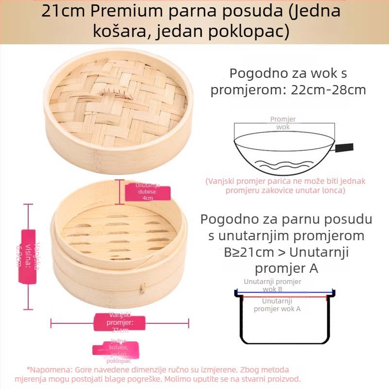 Mali parni lonac od bambusa, mali parni lonac za kuhanje na pari, parni lonac za knedle od bambusa, mini parni lonac za kuhanje na pari od bambusa, komercijalni parni lonac od bambusa