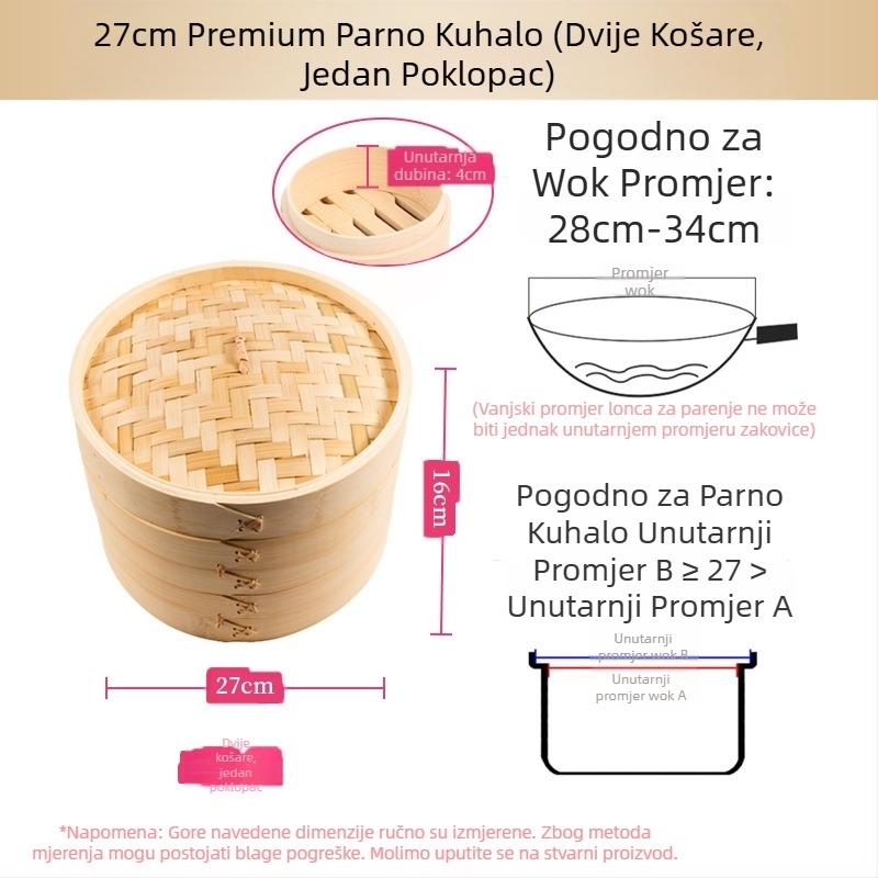 Mali parni lonac od bambusa, mali parni lonac za kuhanje na pari, parni lonac za knedle od bambusa, mini parni lonac za kuhanje na pari od bambusa, komercijalni parni lonac od bambusa