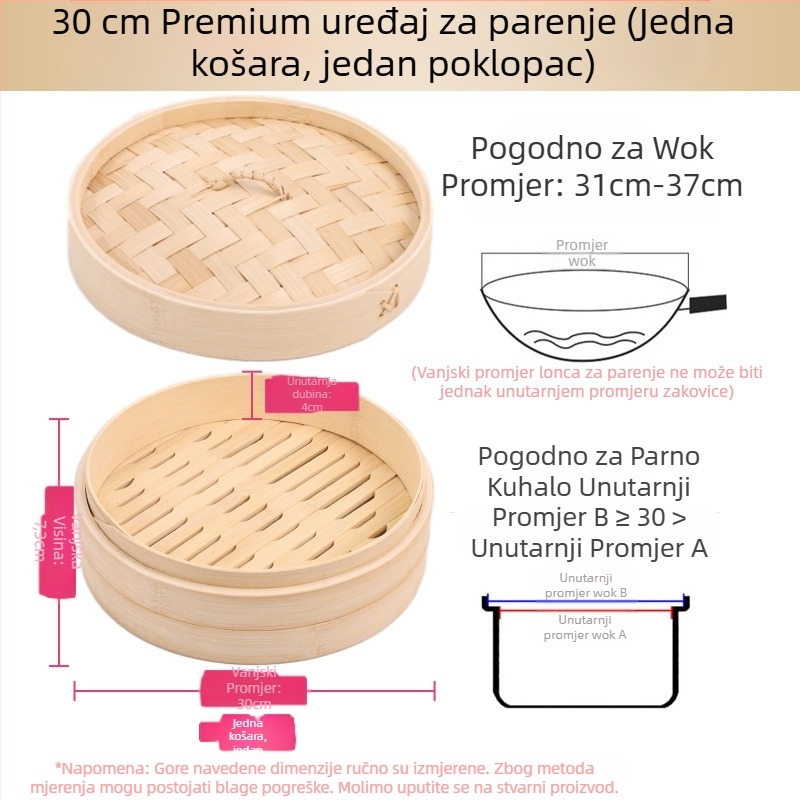 Mali parni lonac od bambusa, mali parni lonac za kuhanje na pari, parni lonac za knedle od bambusa, mini parni lonac za kuhanje na pari od bambusa, komercijalni parni lonac od bambusa