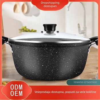 Medicinski kameni lonac za juhu, kućanski lonac s neprianjajućim slojem, univerzalni štednjak s dvostrukim uhom, lonac za varivo velikog kapaciteta, lonac za juhu, lonac za zabave