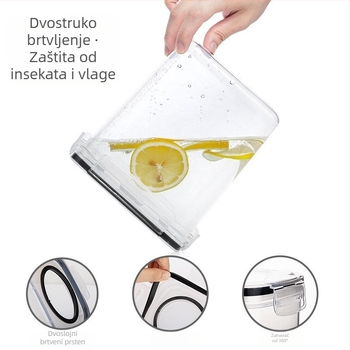 Spremnik za pohranu hrane u kuhinji Cross-Border, razno, kutija za pohranu žitarica, set od četiri dijela, 2,5 l, prozirni, zatvoreni, vodootporni spremnik