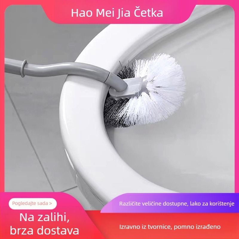 Četka za WC s dugom drškom, zakrivljena, bez zidne četke za WC, četka za WC, viseća četka za WC