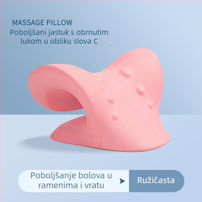 Jastuk tipa C, jastuk za masažu vratne kralježnice, jastuk za ispravljanje vrata, potpora za trakciju, jastuk za masažu, akupresura, bogata i plemenita sportska zaštita zdravlja