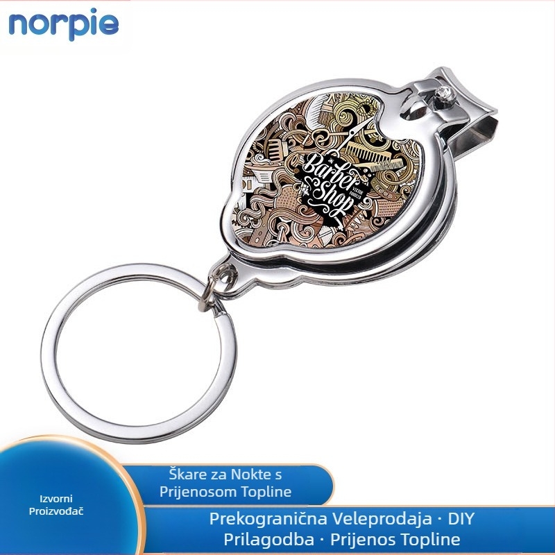 Amazon prekogranične škare za nokte ravne kose privjesak za ključeve s prijenosom topline škare za nokte DIY print kliješta od nehrđajućeg čelika škare za nokte