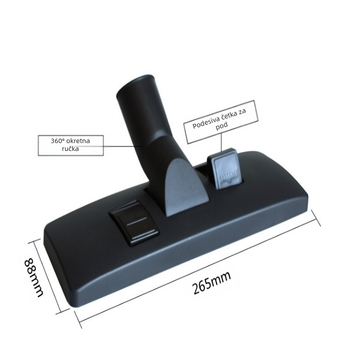 Pribor za usisavače, glava četke za pod i tepihe, unutarnji promjer usisne glave četke za pod 32/35/36/37/38 mm