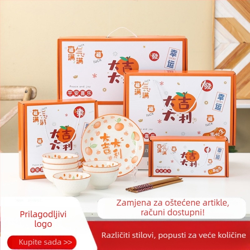 Set poklon zdjela, set keramičkog posuđa s kamelijom, set zdjela s poklon kutijom za prodaju, poklon za otvaranje, prateća poklon zdjela, set štapića za jelo, zdjela