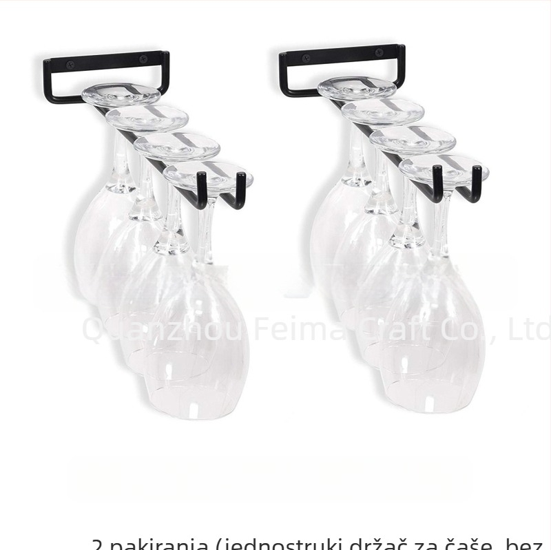 Amazon prekogranični držač za čaše za crno vino za kućanstvo, viseći držač za čaše, jednostavan obrnuti viseći držač za čaše s jednim redom