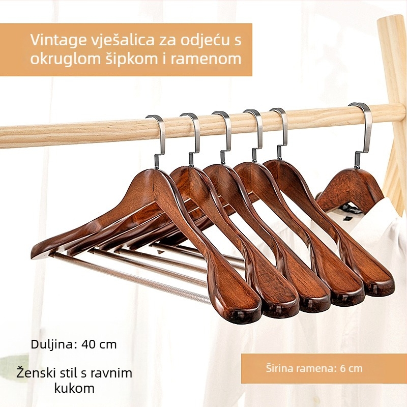 93 masivna drvena vješalica za odijela i kapute, široka ramena, bez tragova