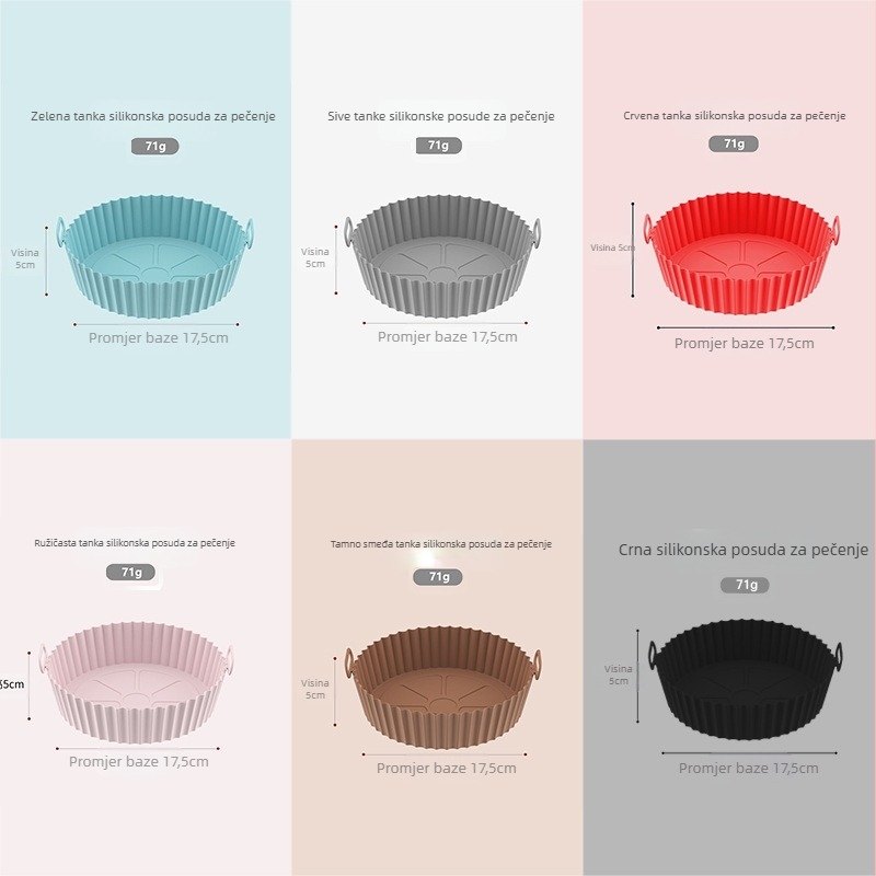 Silikonska posuda za fritezu na vrući zrak Silikonska posuda za fritezu na vrući zrak Silikonska podloga za tavu za fritezu na vrući zrak