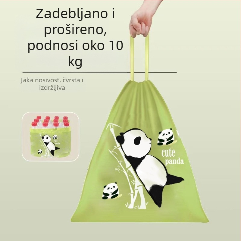 Vreća za smeće u stilu pande, zec, s kidanjem i zatezanjem, nacionalni trend ekstrakcije, zadebljana vreća za čišćenje, zatvaranje, kuhinjska torba, smotana i nanizana