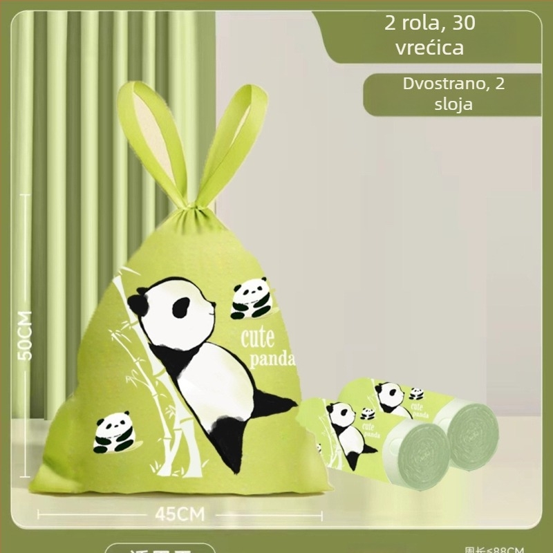 Vreća za smeće u stilu pande, zec, s kidanjem i zatezanjem, nacionalni trend ekstrakcije, zadebljana vreća za čišćenje, zatvaranje, kuhinjska torba, smotana i nanizana