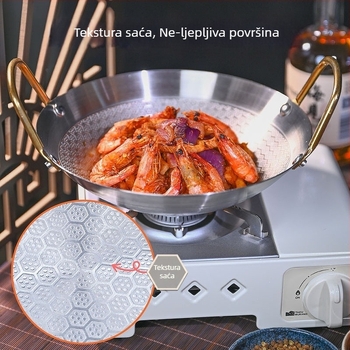 Tvornica izravno od nehrđajućeg čelika s neprianjajućim slojem, zadebljana struktura saća, mali vrući lonac, suhi lonac, kućanski restoran, komercijalni lonac, bar Ding