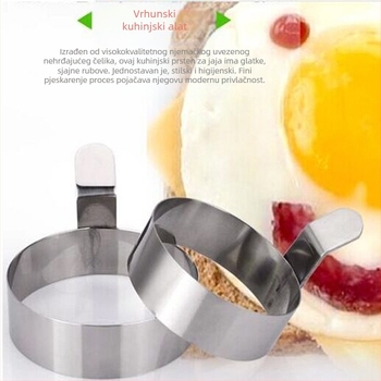 Zadebljani okrugli kalup za omlet od nehrđajućeg čelika 304, kreativni model prstena za omlet, prženog jaja