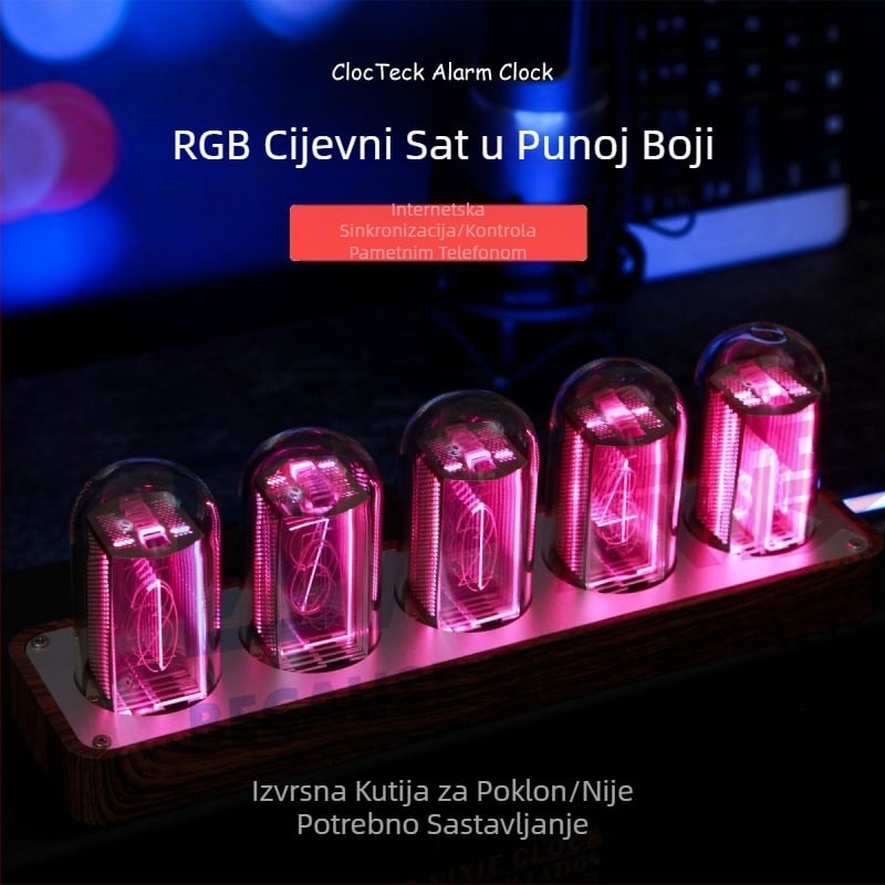 Sat sa svijetlećom cijevi Amazon vrući desktop sat predložen Sat sa svijetlećom cijevi bez montaže Kreativni budilica s tajmerom