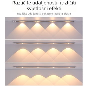 Pametna LED svjetlosna traka sa senzorom ljudskog tijela, punjiva samoljepljiva svjetlosna traka za ormar, vinski ormarić, prijenosna svjetlosna traka