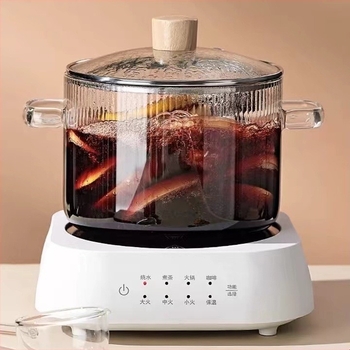 Lonac za prugasto varivo s medvjeđim uzorkom, zadebljani veliki kapacitet, dvostruka ručka, prozirni stakleni lonac za mlijeko, zdjela za instant rezance, visokovrijedni stakleni lonac