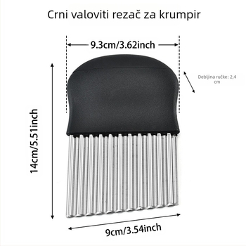Rezač krumpira od valovitog nehrđajućeg čelika 430, zadebljani, valoviti nož, nazubljeni nož za rezanje pomfrita, kuhinjski alat