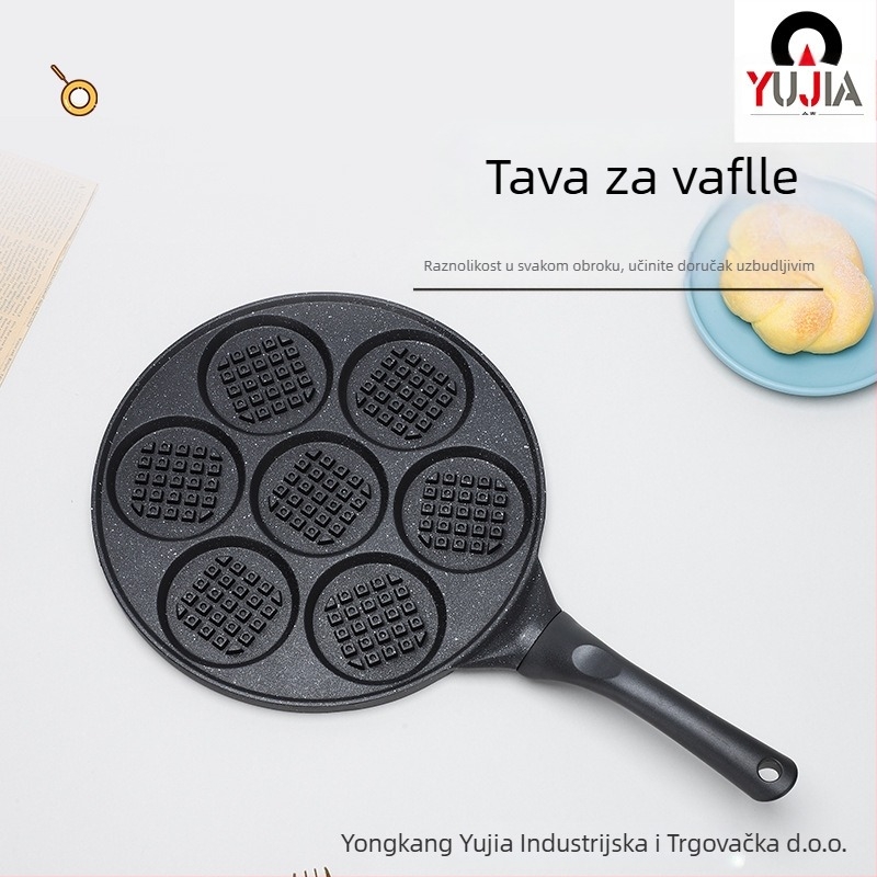 Vanjska trgovina prekogranična izravna domaća tepsija za pečenje sa 7 rupa za doručak, tepsija za vafle za bebe, veleprodaja kalupa za omlet