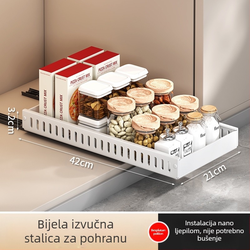 Stalak za poklopce kuhinjskih lonaca, podesivi stalak za lonce, radni ormarić, tanjur za suđe, izvlačni stalak za odlaganje