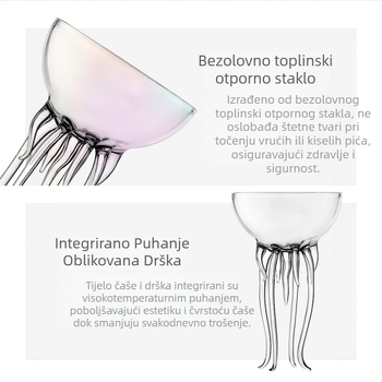 Internetska slavna osoba Visoko izgledajuća čaša hobotnice Kreativna čaša za koktel s meduzom Čaša za martini Čaša za piće